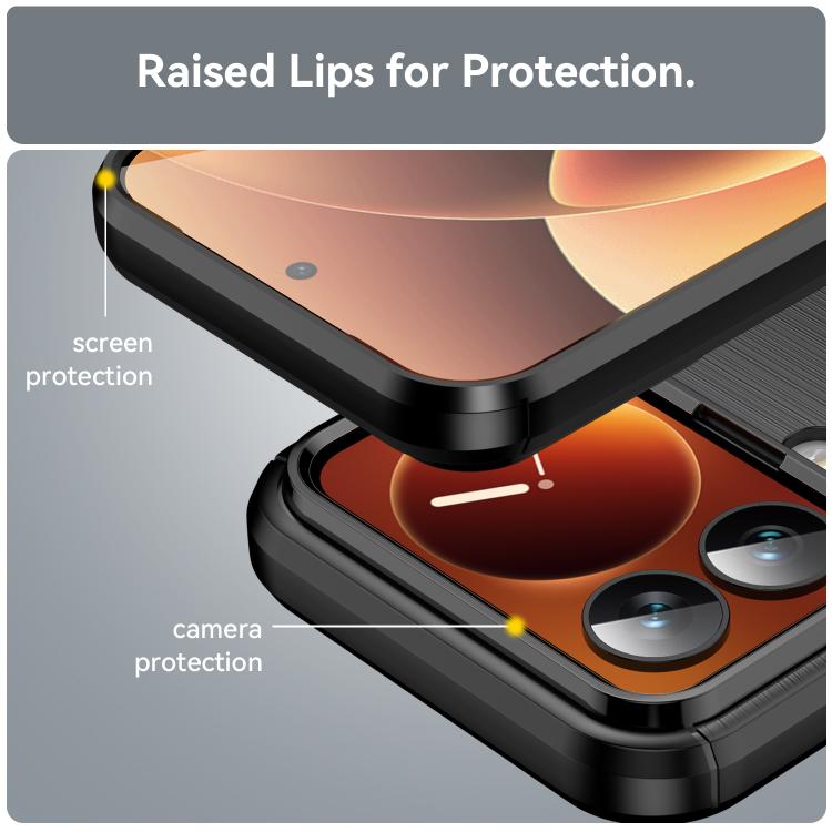 For Xiaomi 17 Pro Carbon Fiber Brushed Texture TPU Phone Case