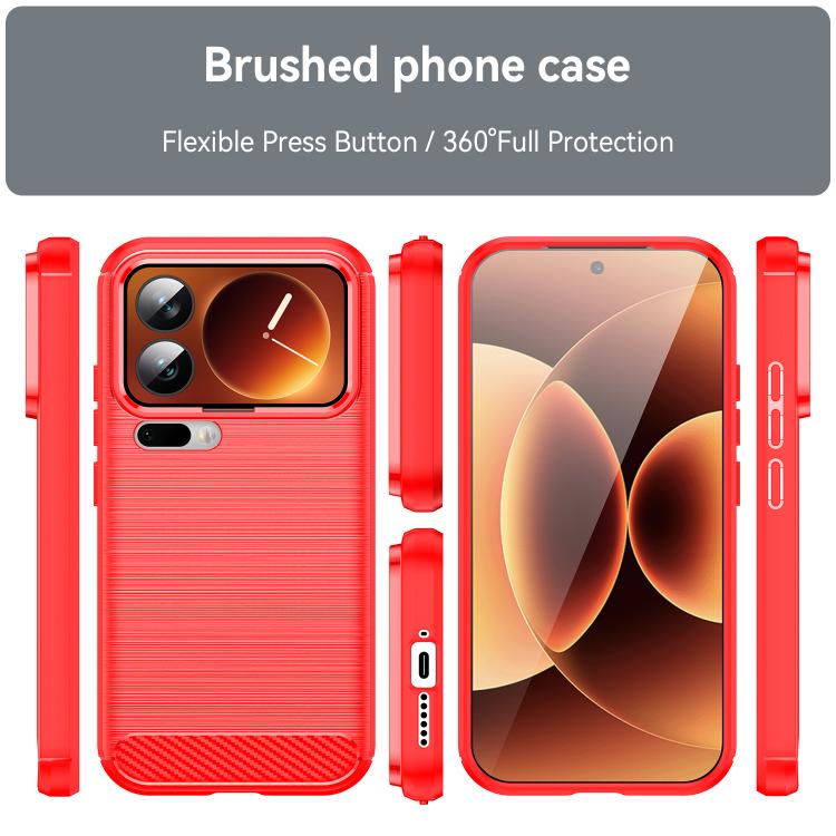 For Xiaomi 17 Pro Carbon Fiber Brushed Texture TPU Phone Case