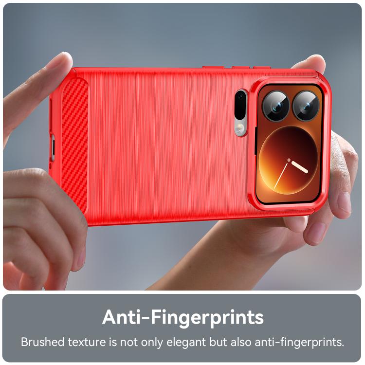For Xiaomi 17 Pro Carbon Fiber Brushed Texture TPU Phone Case