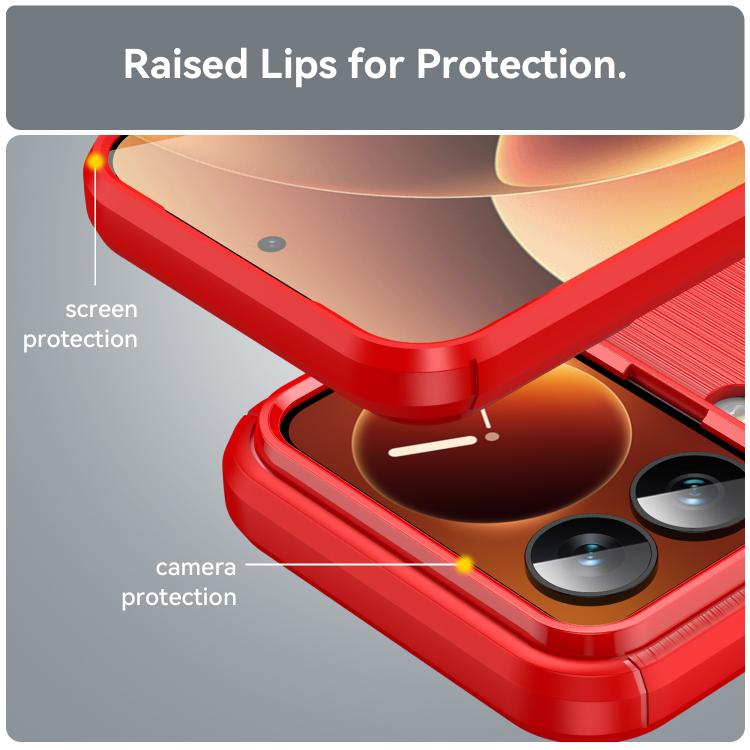 For Xiaomi 17 Pro Carbon Fiber Brushed Texture TPU Phone Case