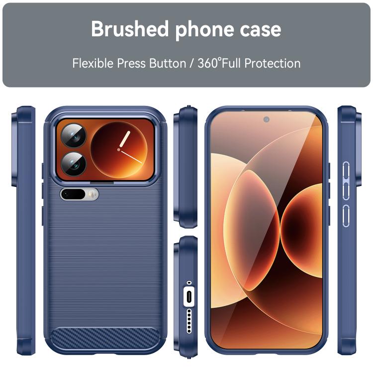For Xiaomi 17 Pro Carbon Fiber Brushed Texture TPU Phone Case