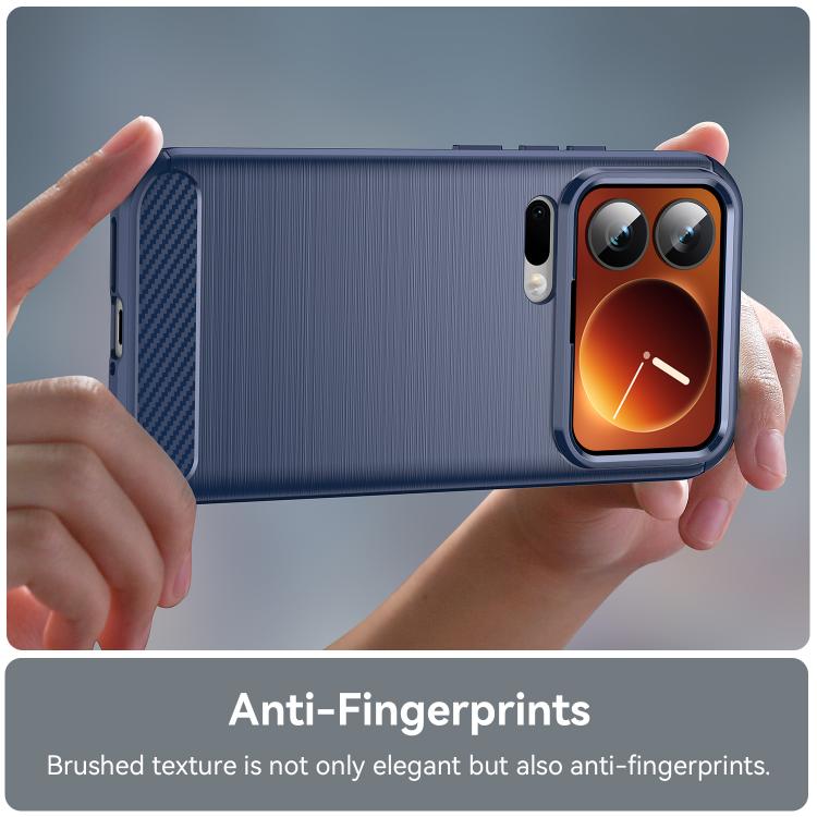 For Xiaomi 17 Pro Carbon Fiber Brushed Texture TPU Phone Case