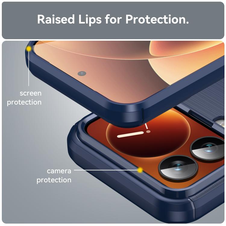 For Xiaomi 17 Pro Carbon Fiber Brushed Texture TPU Phone Case