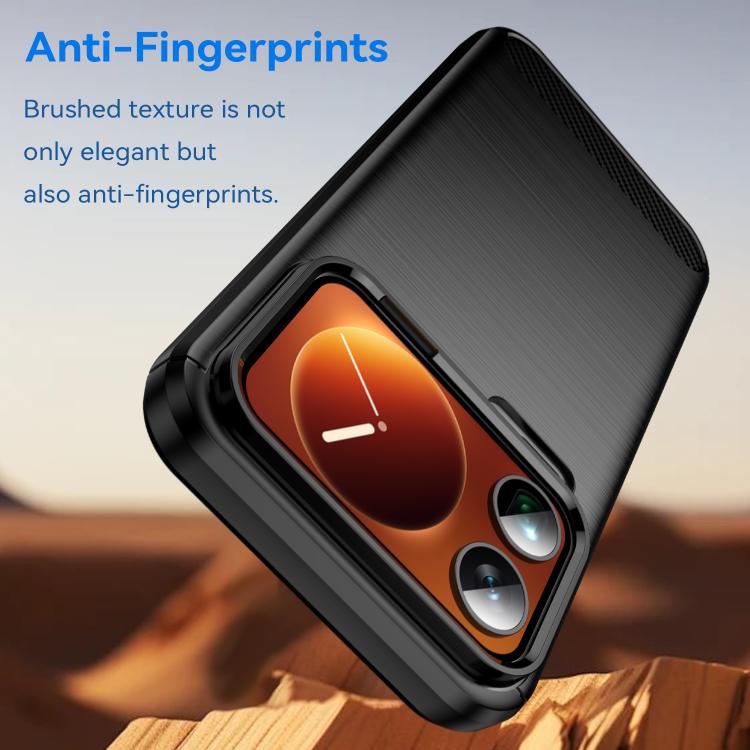 For Xiaomi 17 Pro Max Carbon Fiber Brushed Texture TPU Phone Case