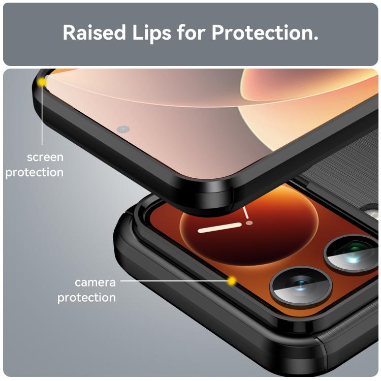 For Xiaomi 17 Pro Max Carbon Fiber Brushed Texture TPU Phone Case