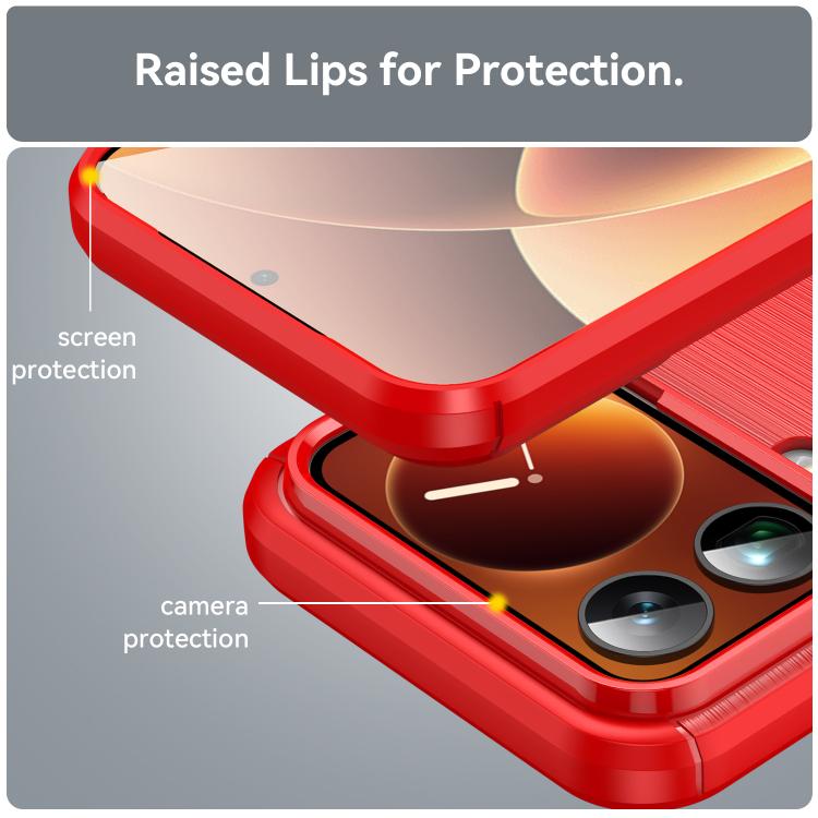 For Xiaomi 17 Pro Max Carbon Fiber Brushed Texture TPU Phone Case