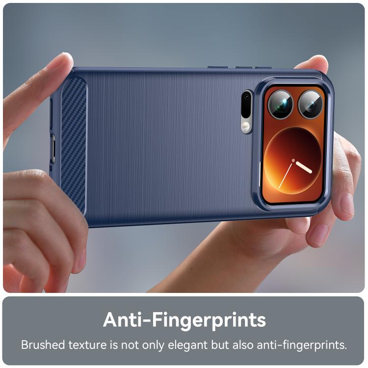 For Xiaomi 17 Pro Max Carbon Fiber Brushed Texture TPU Phone Case