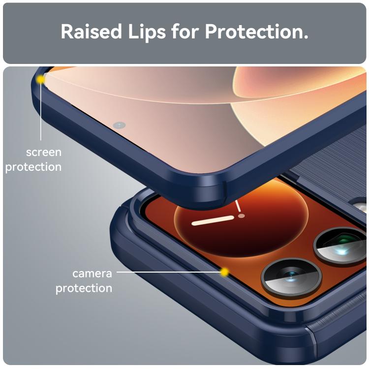 For Xiaomi 17 Pro Max Carbon Fiber Brushed Texture TPU Phone Case