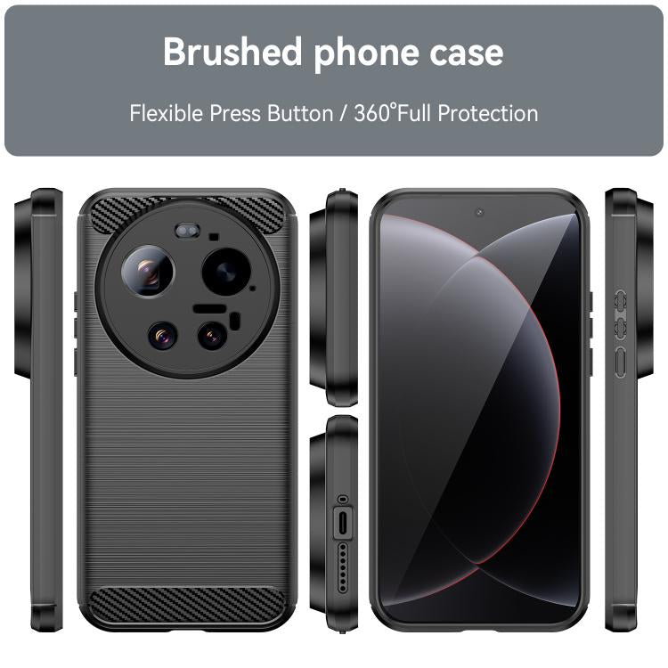 For Xiaomi 17 Ultra Carbon Fiber Brushed Texture TPU Phone Case