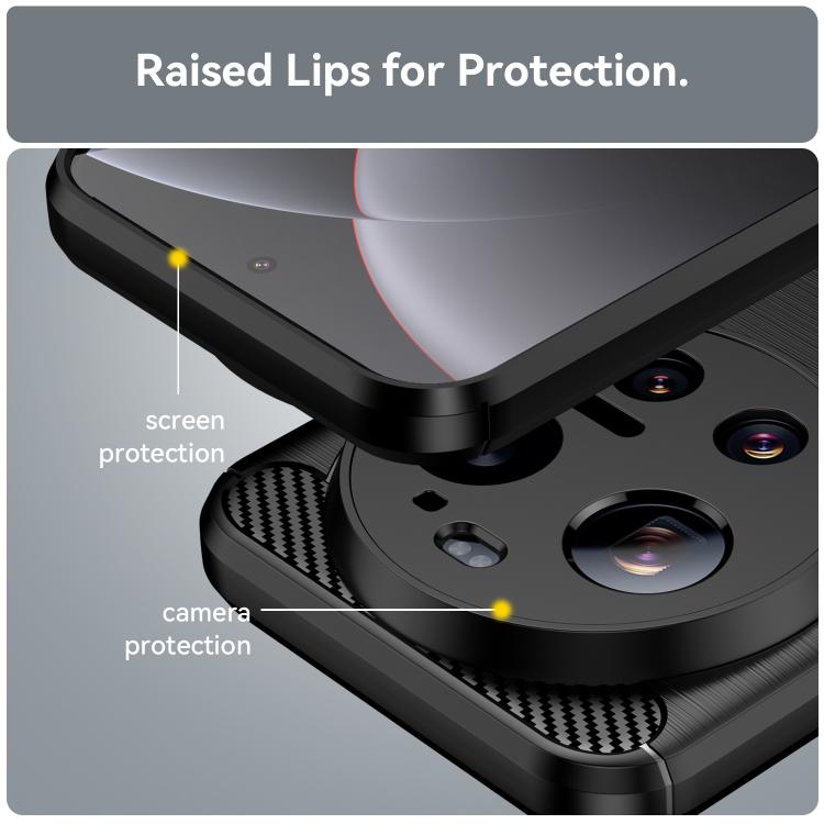 For Xiaomi 17 Ultra Carbon Fiber Brushed Texture TPU Phone Case