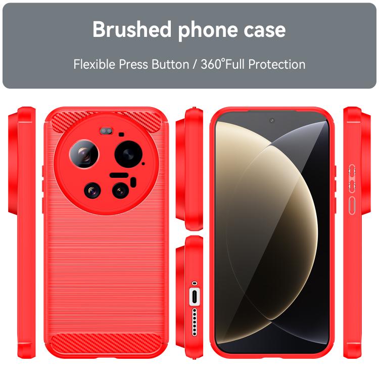 For Xiaomi 17 Ultra Carbon Fiber Brushed Texture TPU Phone Case