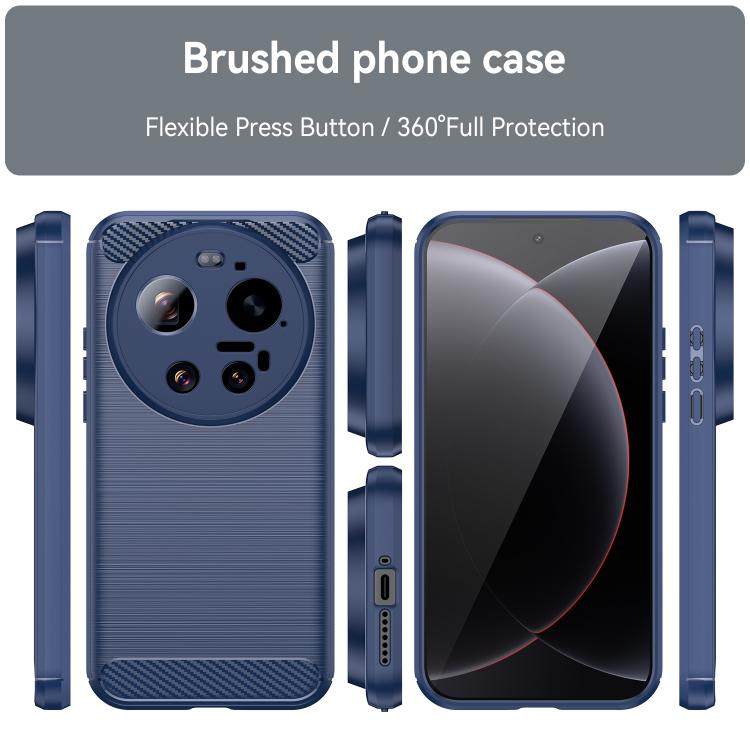 For Xiaomi 17 Ultra Carbon Fiber Brushed Texture TPU Phone Case