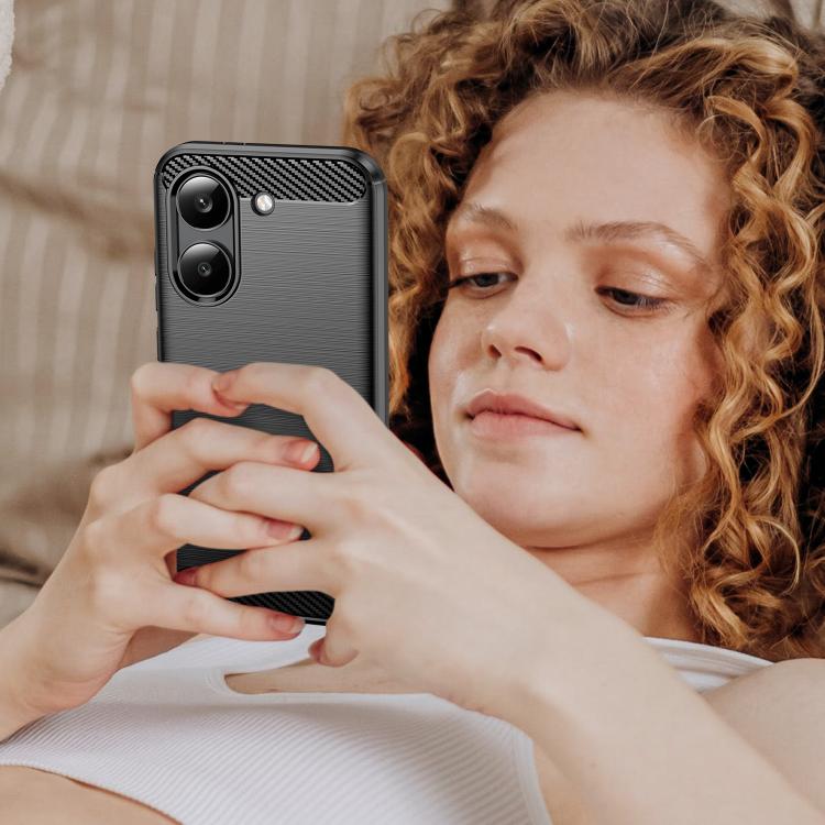 For Xiaomi Poco X8 Pro 5G Carbon Fiber Brushed Texture TPU Phone Case