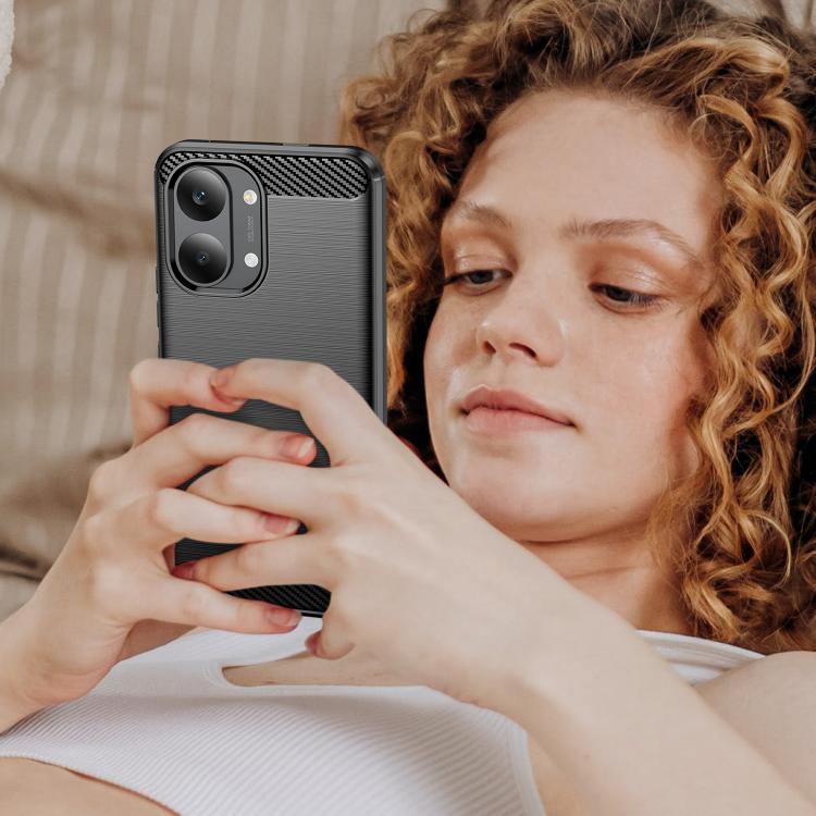 For Xiaomi Poco X8 Pro Max 5G Carbon Fiber Brushed Texture TPU Phone Case