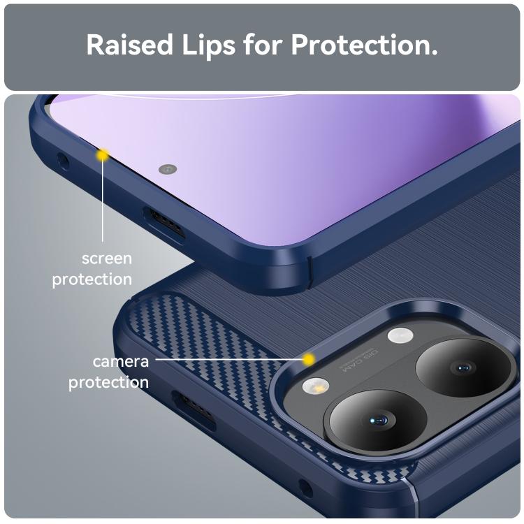 For Xiaomi Poco X8 Pro Max 5G Carbon Fiber Brushed Texture TPU Phone Case