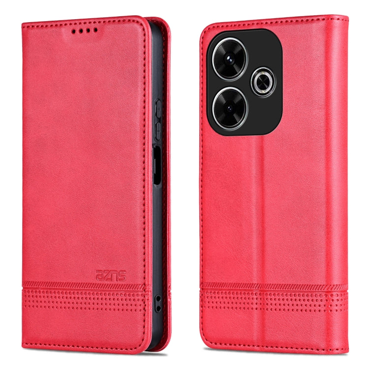 For Xiaomi Redmi Note 13R AZNS Magnetic Calf Texture Flip Leather Phone Case