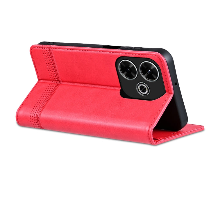 For Xiaomi Redmi Note 13R AZNS Magnetic Calf Texture Flip Leather Phone Case