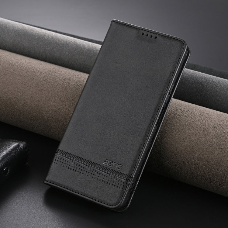 For Xiaomi Redmi Note 13R AZNS Magnetic Calf Texture Flip Leather Phone Case