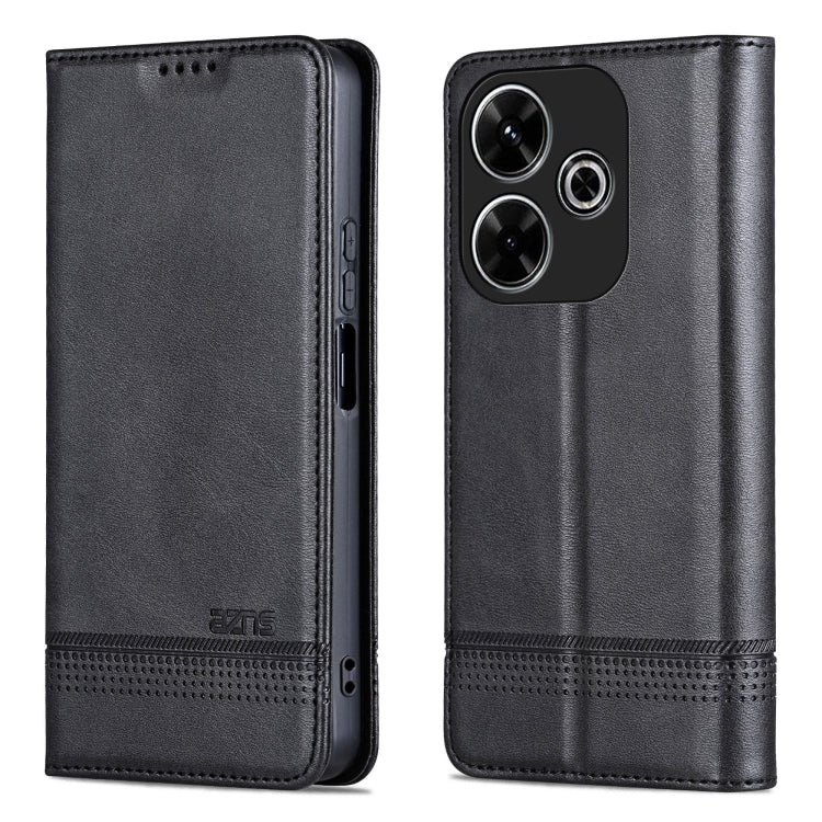 For Xiaomi Redmi Note 13R AZNS Magnetic Calf Texture Flip Leather Phone Case