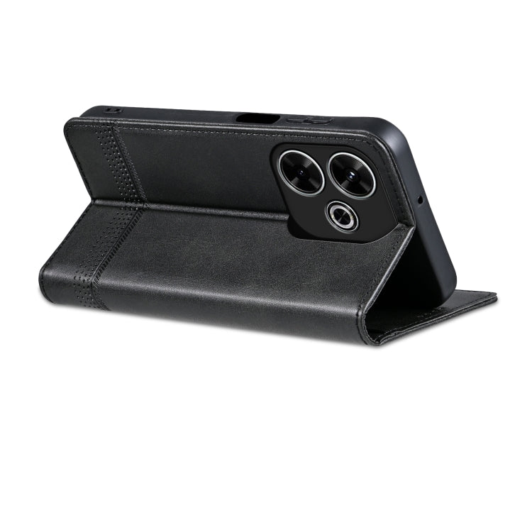 For Xiaomi Redmi Note 13R AZNS Magnetic Calf Texture Flip Leather Phone Case