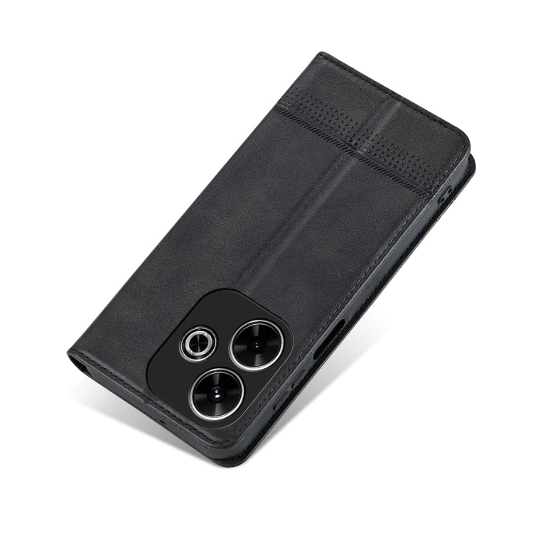 For Xiaomi Redmi Note 13R AZNS Magnetic Calf Texture Flip Leather Phone Case