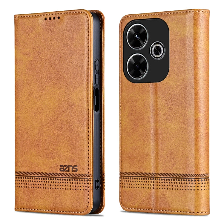 For Xiaomi Redmi Note 13R AZNS Magnetic Calf Texture Flip Leather Phone Case