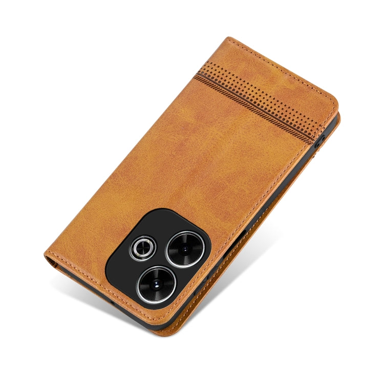 For Xiaomi Redmi Note 13R AZNS Magnetic Calf Texture Flip Leather Phone Case