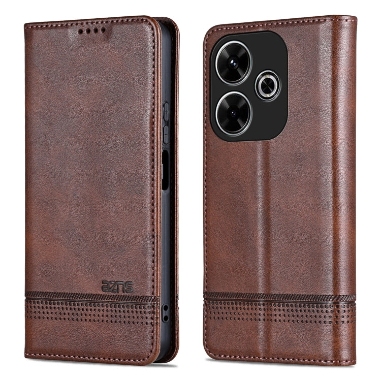 For Xiaomi Redmi Note 13R AZNS Magnetic Calf Texture Flip Leather Phone Case