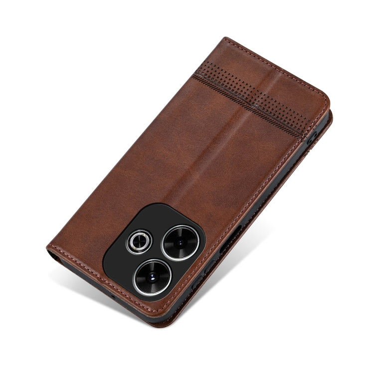 For Xiaomi Redmi Note 13R AZNS Magnetic Calf Texture Flip Leather Phone Case