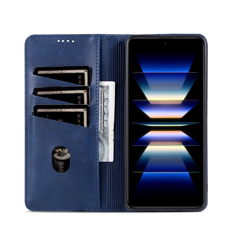 For Redmi Note 14 5G AZNS Magnetic Calf Texture Flip Leather Phone Case