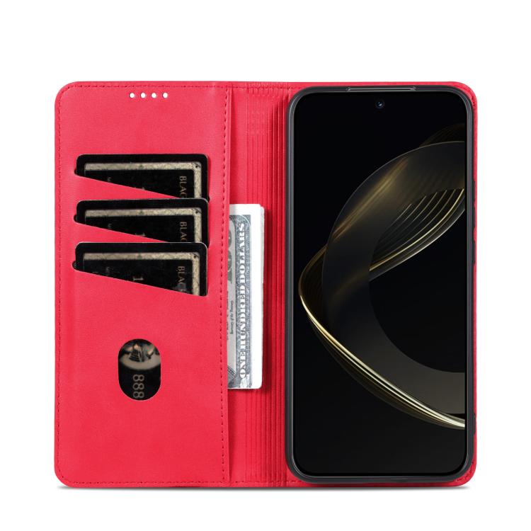 For Redmi K80 AZNS Magnetic Calf Texture Flip Leather Phone Case