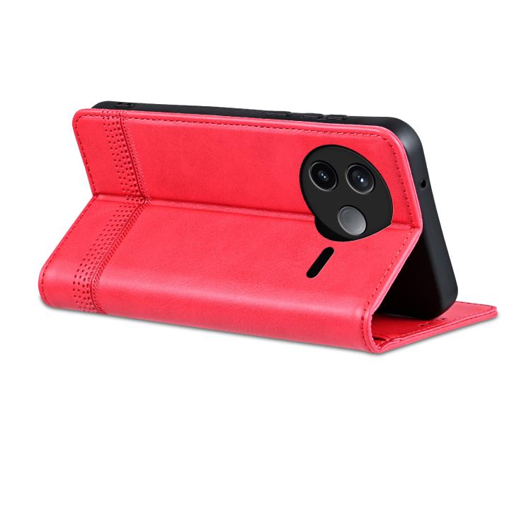 For Redmi K80 AZNS Magnetic Calf Texture Flip Leather Phone Case