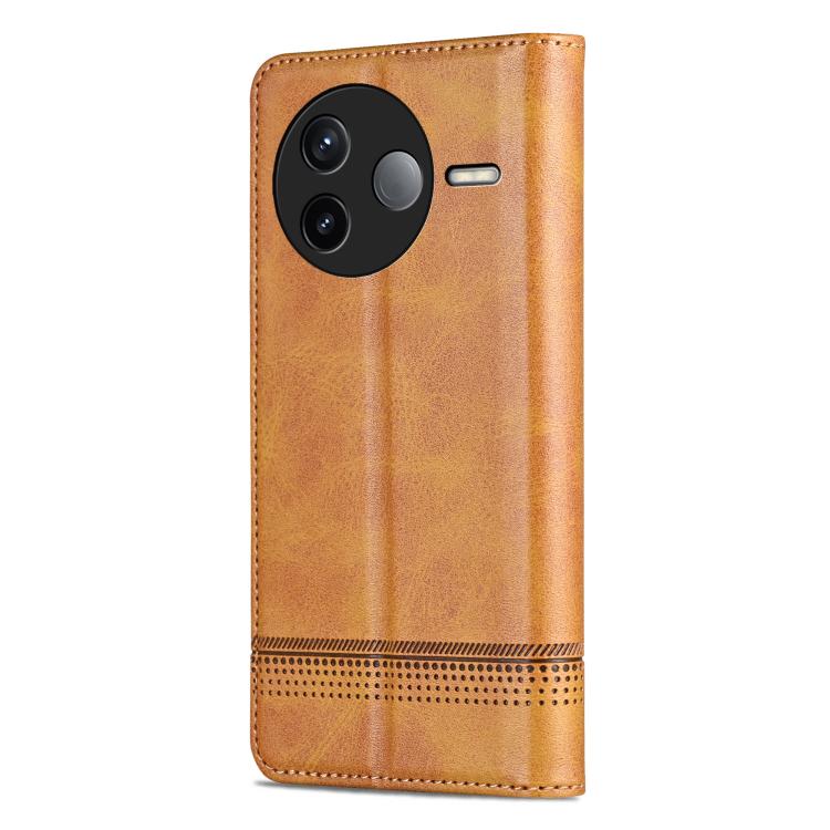 For Redmi K80 AZNS Magnetic Calf Texture Flip Leather Phone Case
