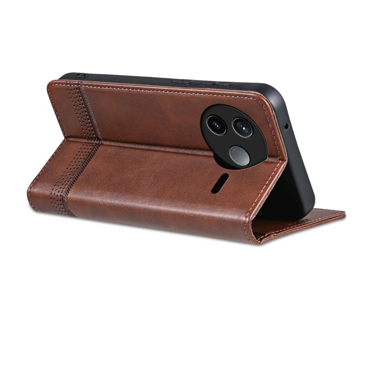 For Redmi K80 AZNS Magnetic Calf Texture Flip Leather Phone Case
