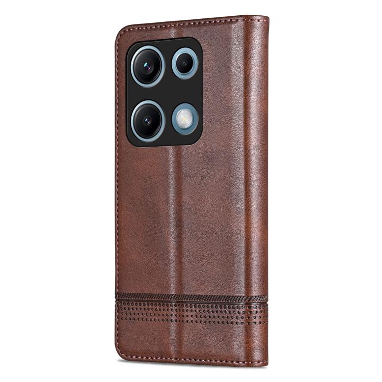 For Redmi Note 14S 4G AZNS Magnetic Calf Texture Flip Leather Phone Case
