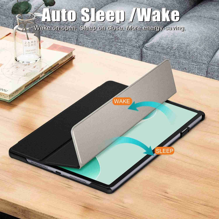 For Huawei MatePad 11.5S Custer Texture 3-Fold Holder Smart Leather Tablet Case