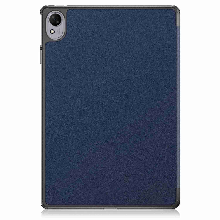 For Huawei MatePad 11.5S Custer Texture 3-Fold Holder Smart Leather Tablet Case