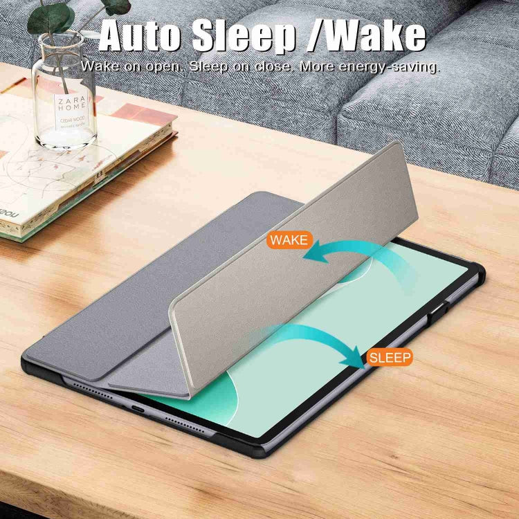For Huawei MatePad 11.5S Custer Texture 3-Fold Holder Smart Leather Tablet Case