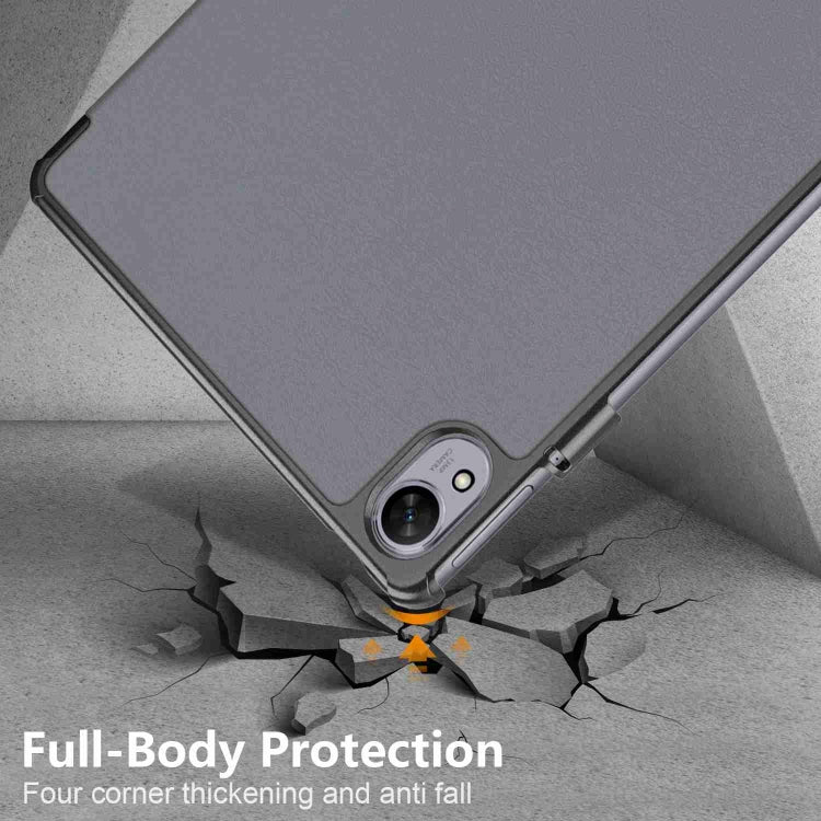 For Huawei MatePad 11.5S Custer Texture 3-Fold Holder Smart Leather Tablet Case
