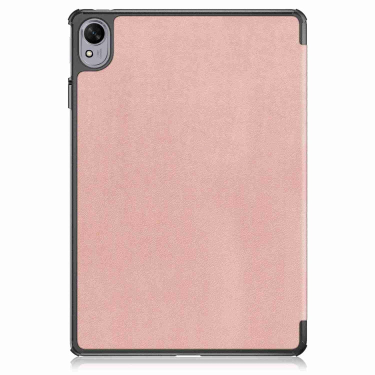 For Huawei MatePad 11.5S Custer Texture 3-Fold Holder Smart Leather Tablet Case