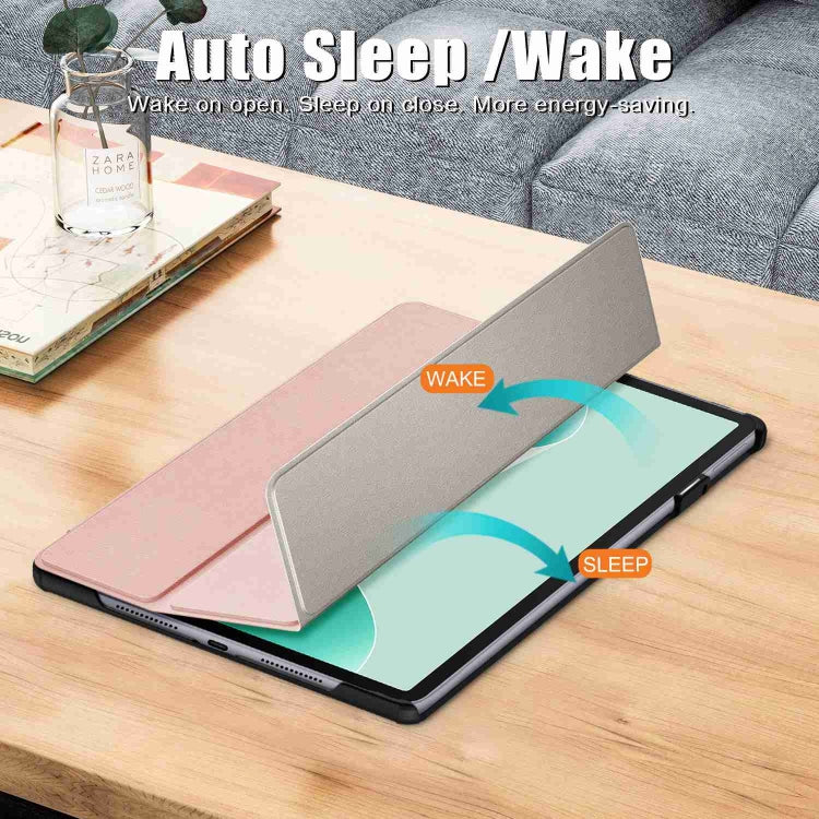 For Huawei MatePad 11.5S Custer Texture 3-Fold Holder Smart Leather Tablet Case
