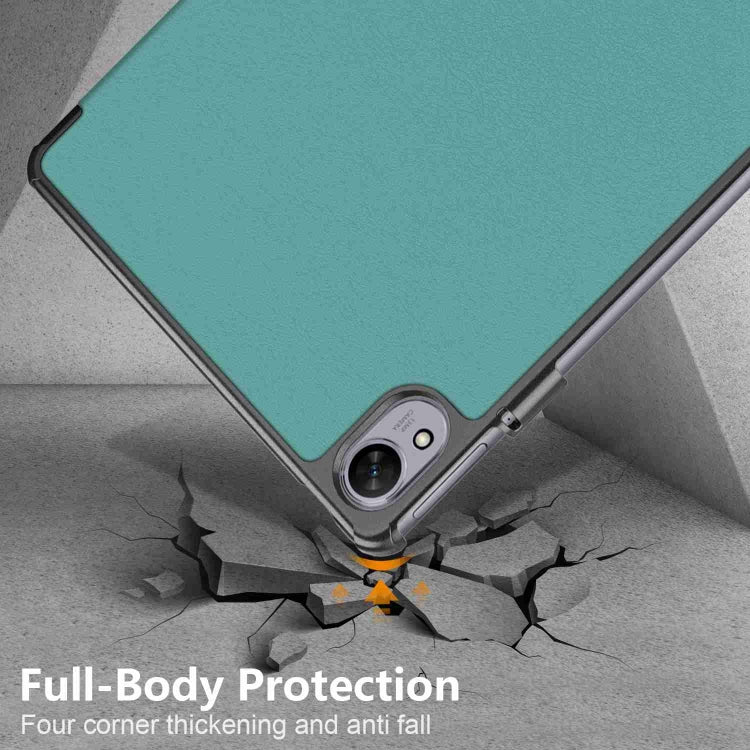 For Huawei MatePad 11.5S Custer Texture 3-Fold Holder Smart Leather Tablet Case