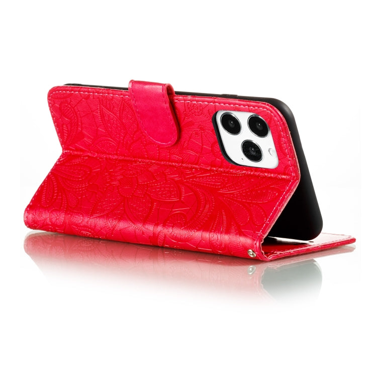 For iPhone 12 Pro Max Lace Flower Horizontal Flip Leather Case with Holder & Card Slots & Wallet & Photo Frame