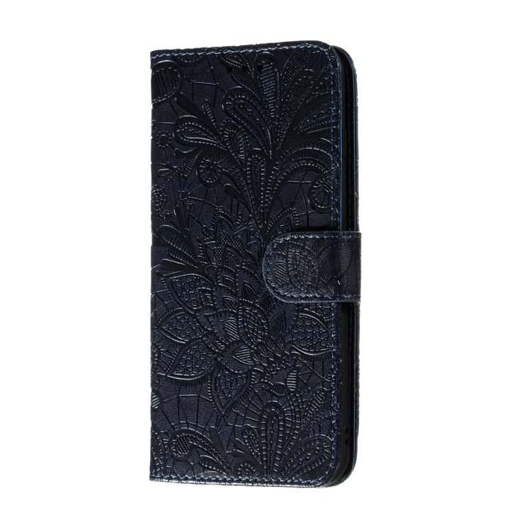 For iPhone 12 Pro Max Lace Flower Horizontal Flip Leather Case with Holder & Card Slots & Wallet & Photo Frame