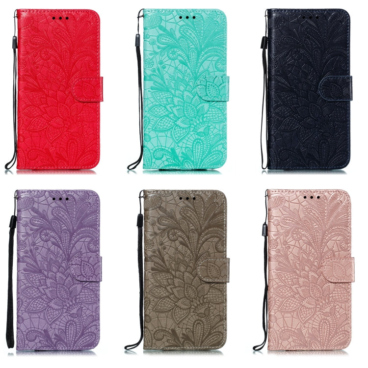 For iPhone 12 Pro Max Lace Flower Horizontal Flip Leather Case with Holder & Card Slots & Wallet & Photo Frame