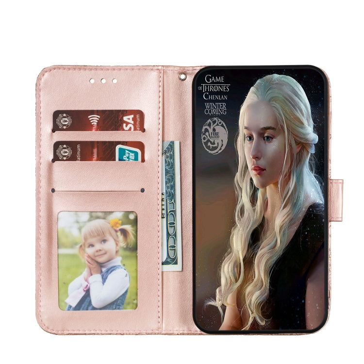 For LG K41S Lace Flower Horizontal Flip Leather Case with Holder & Card Slots & Wallet & Photo Frame