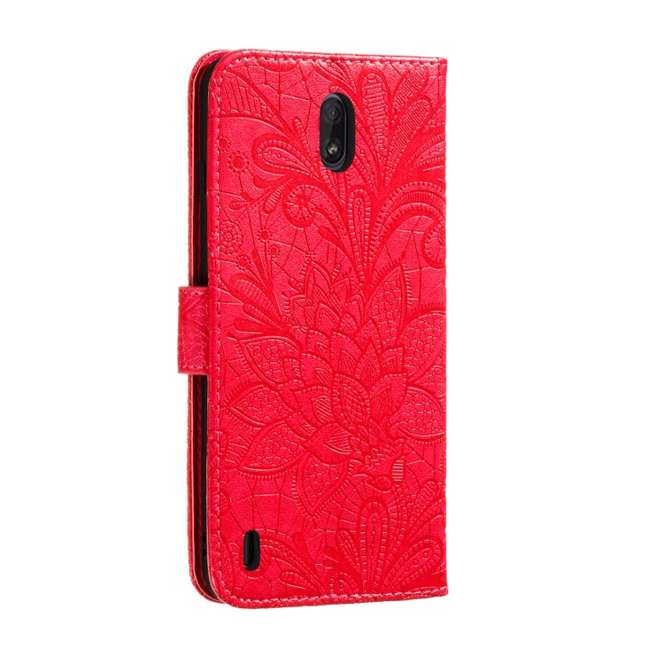 For Nokia C1 Lace Flower Horizontal Flip Leather Case with Holder & Card Slots & Wallet & Photo Frame