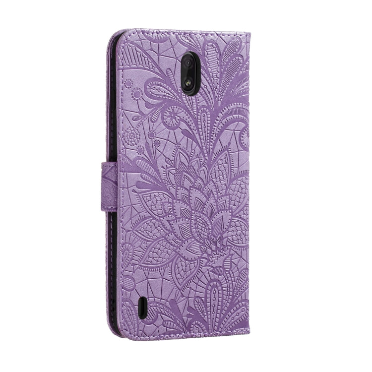 For Nokia C1 Lace Flower Horizontal Flip Leather Case with Holder & Card Slots & Wallet & Photo Frame