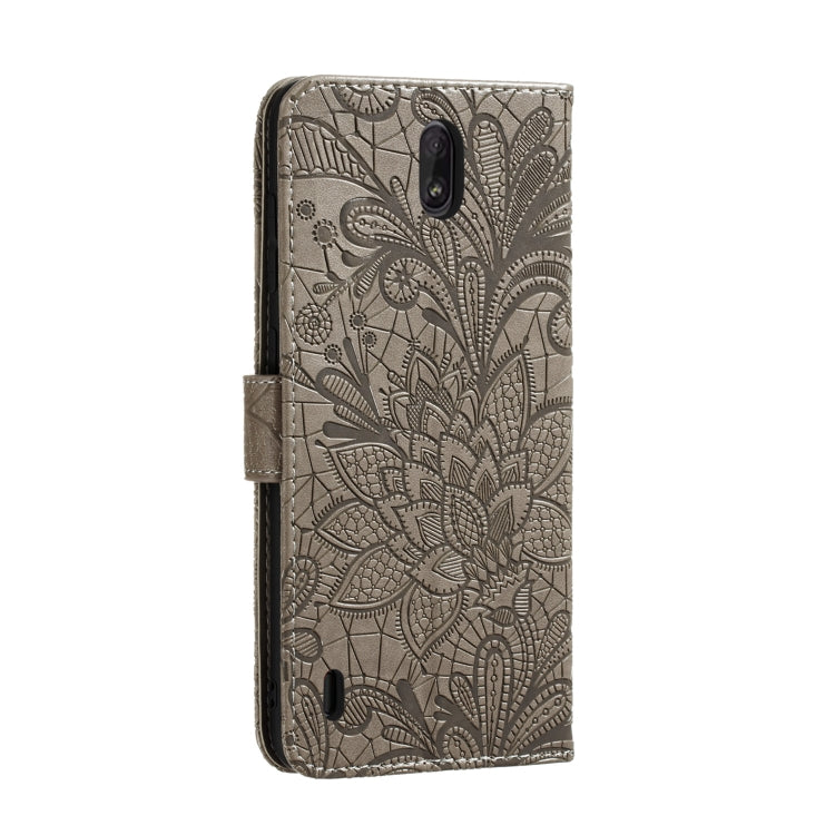 For Nokia C1 Lace Flower Horizontal Flip Leather Case with Holder & Card Slots & Wallet & Photo Frame