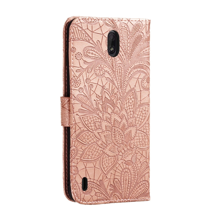 For Nokia C1 Lace Flower Horizontal Flip Leather Case with Holder & Card Slots & Wallet & Photo Frame